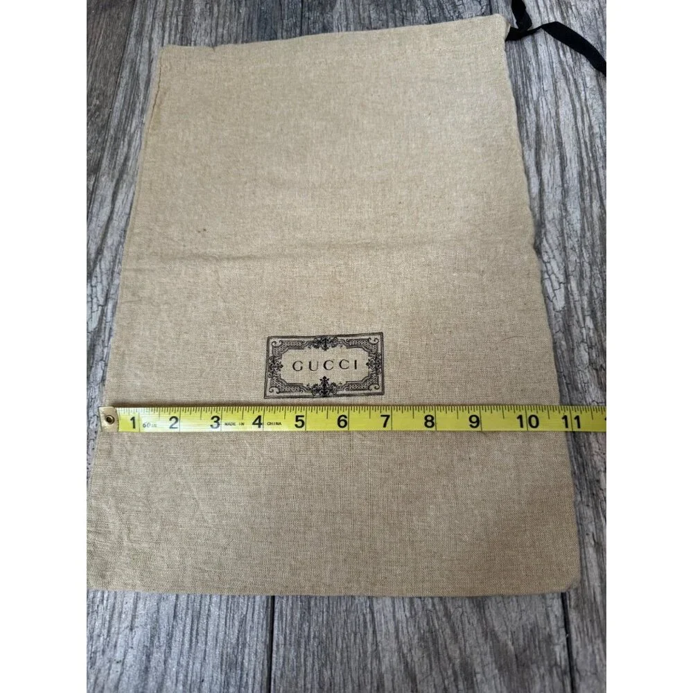 GUCCI DRAWSTRING TRAVEL DUST BAG TAN 16IN x 10.75IN AUTHENTIC STORAGE BAG NEW - Picture 5 of 8